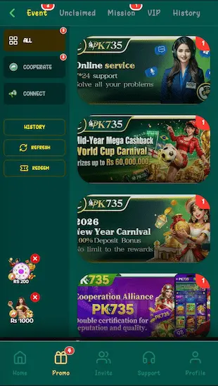 PK735 Game Bonuses