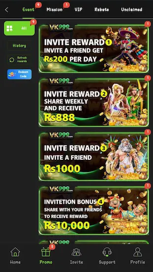 VK999 Game Bonuses