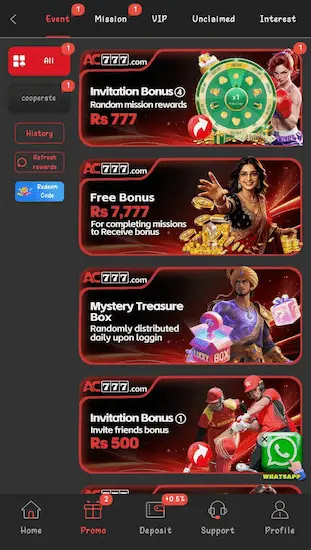 AC777 Game Bonuses